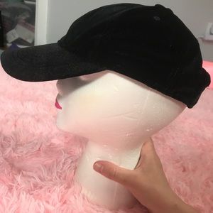 Black velvet baseball hat